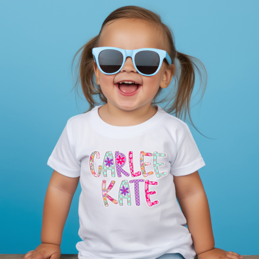 Floral Kids Custom Name