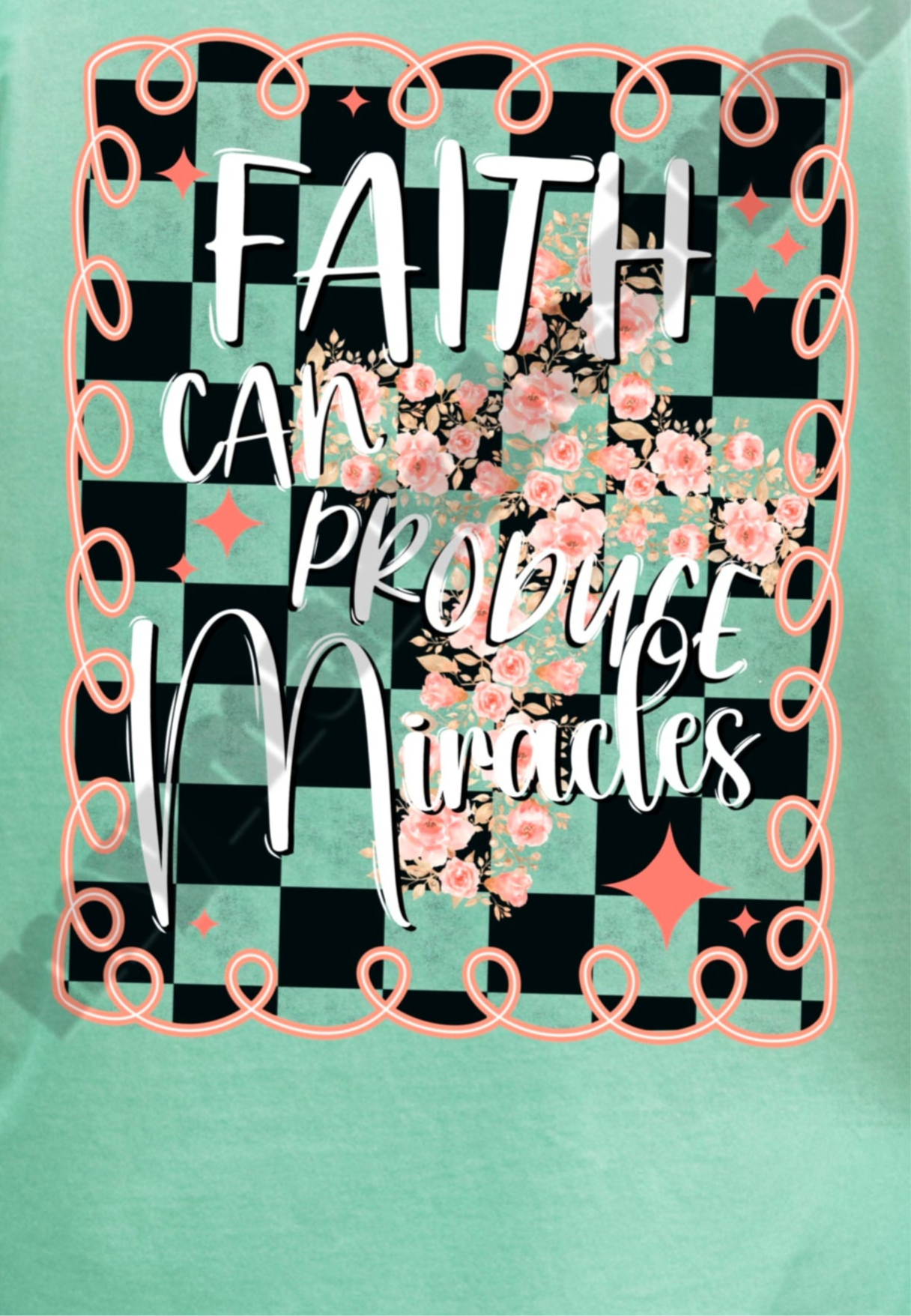 Faith Can Produce Miracles Checkered Tee