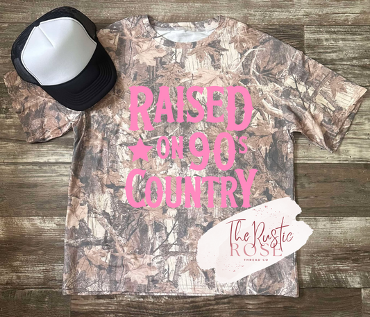 Vintage Wash Camo Raised on 90s Country Tee