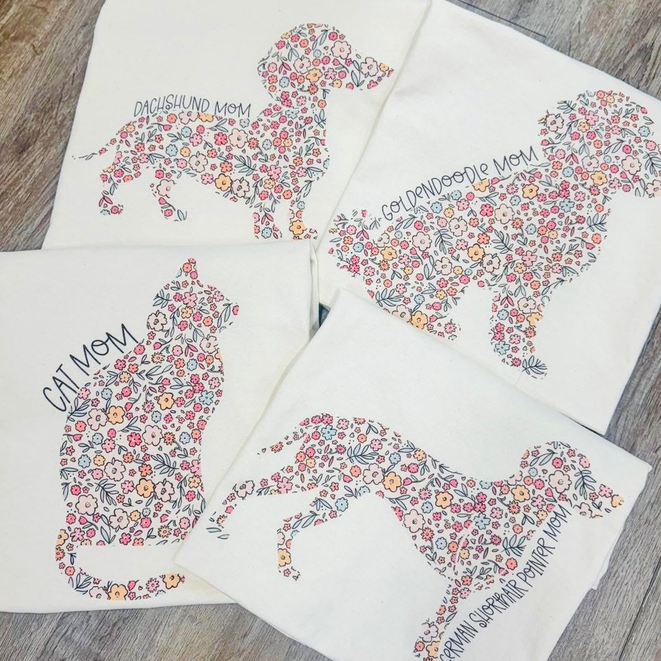 Dog Mom Floral Tees