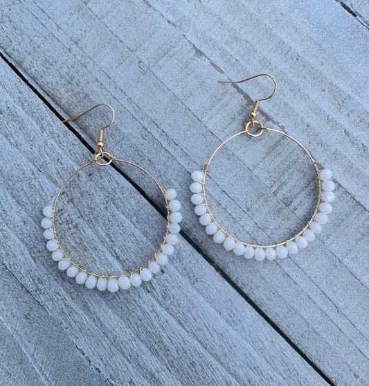 White Stone Earrings