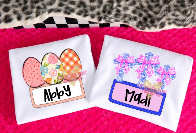 Girls Custom Name Plate Easter