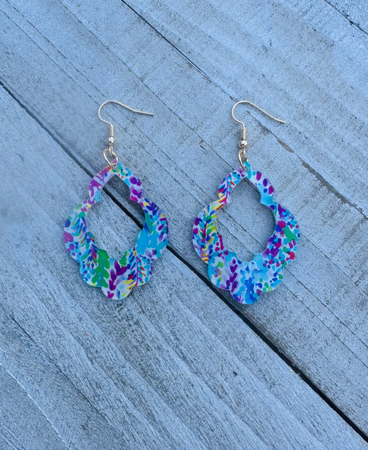 Floral Geometric Earrings