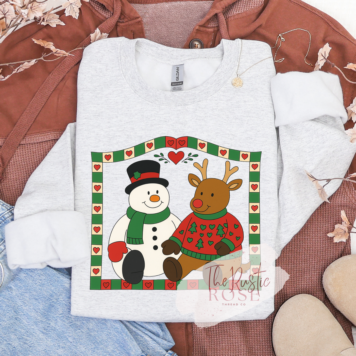 Vintage Reindeer & Frosty Sweatshirt