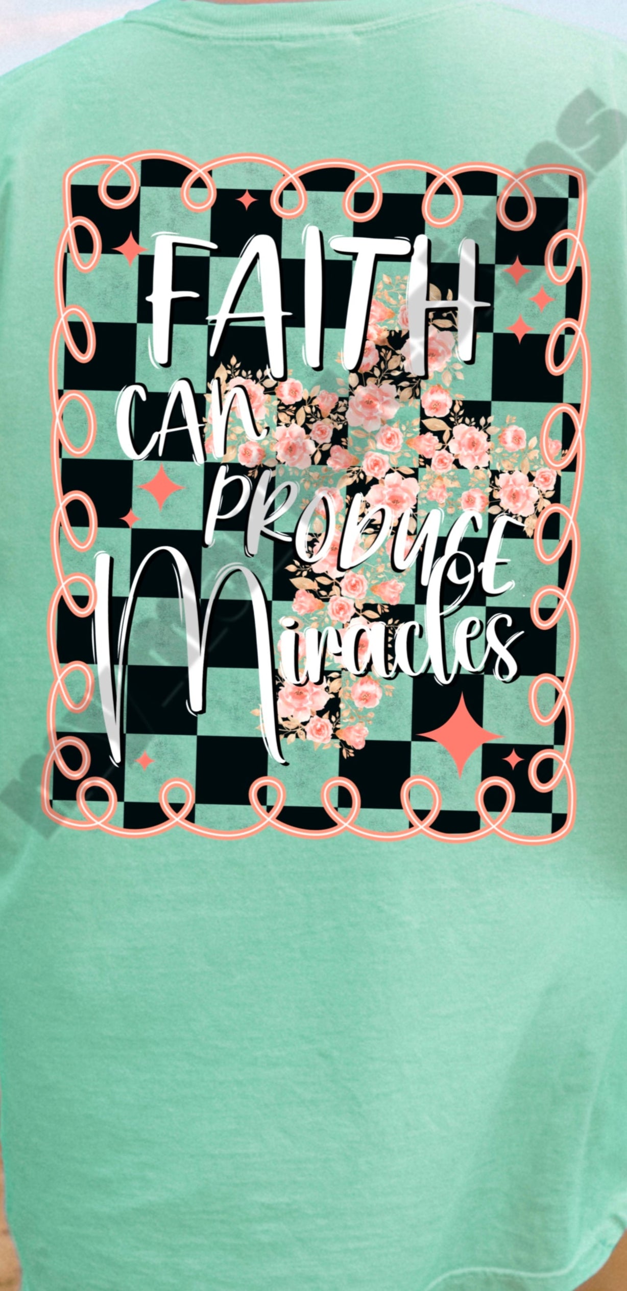 Faith Can Produce Miracles Checkered Tee