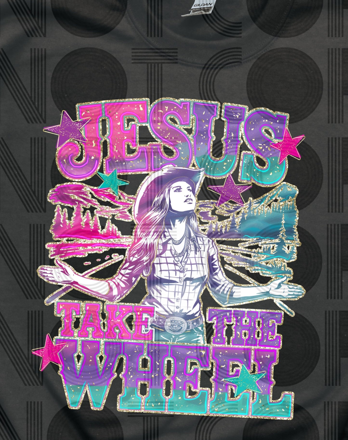 Jesus Take The Wheel Sparkle Tee