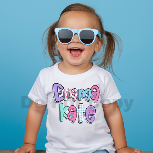 Girls Custom Name Easter Tee