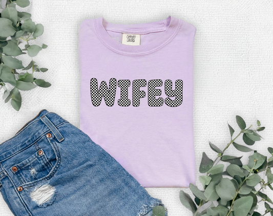 Wifey Checkered CC Tee