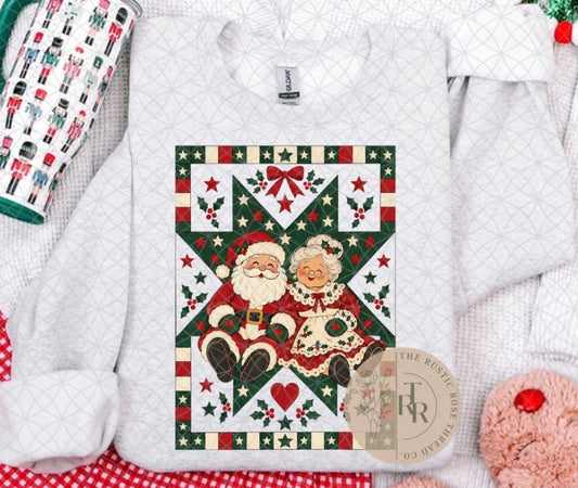 Vintage Quilt Santa & Mrs. Clause