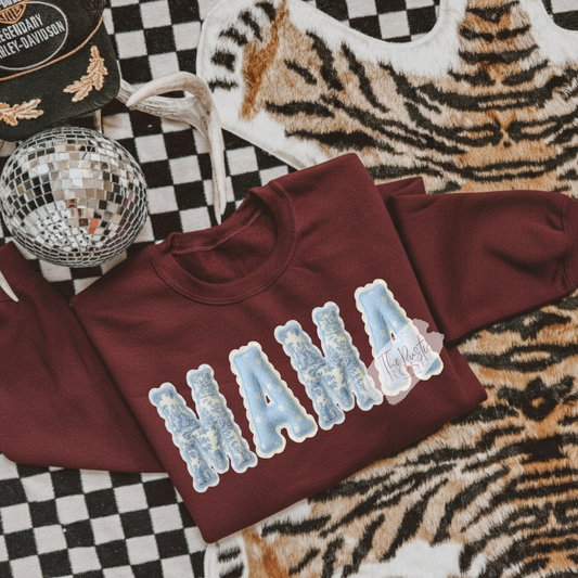 Custom Mama/Grandma Quilted Sweatshirt