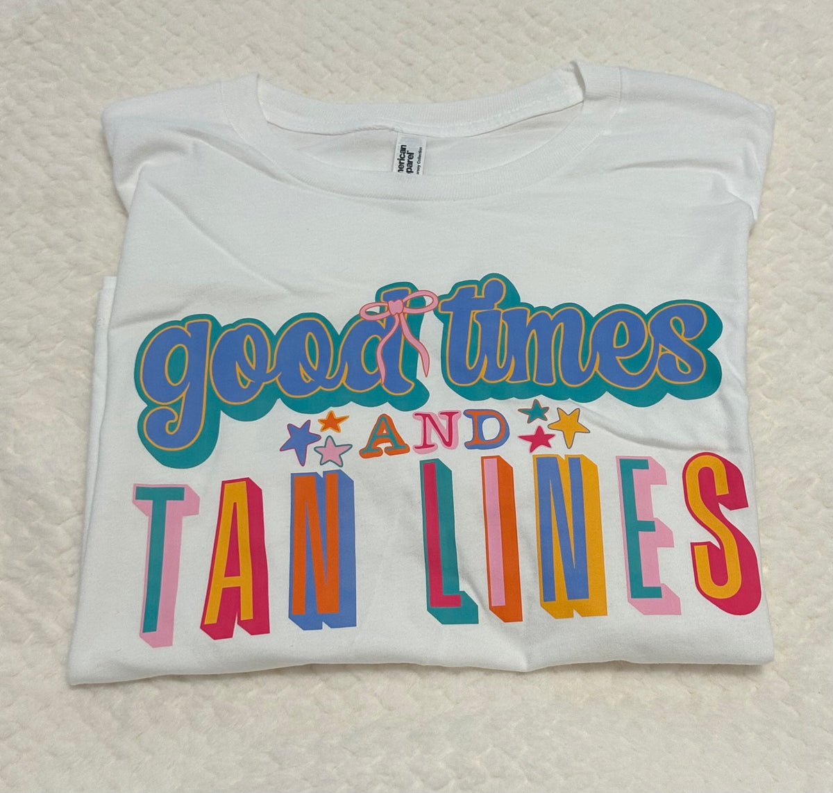 Good times & tan lines Women’s Boxy Band Tee (L)