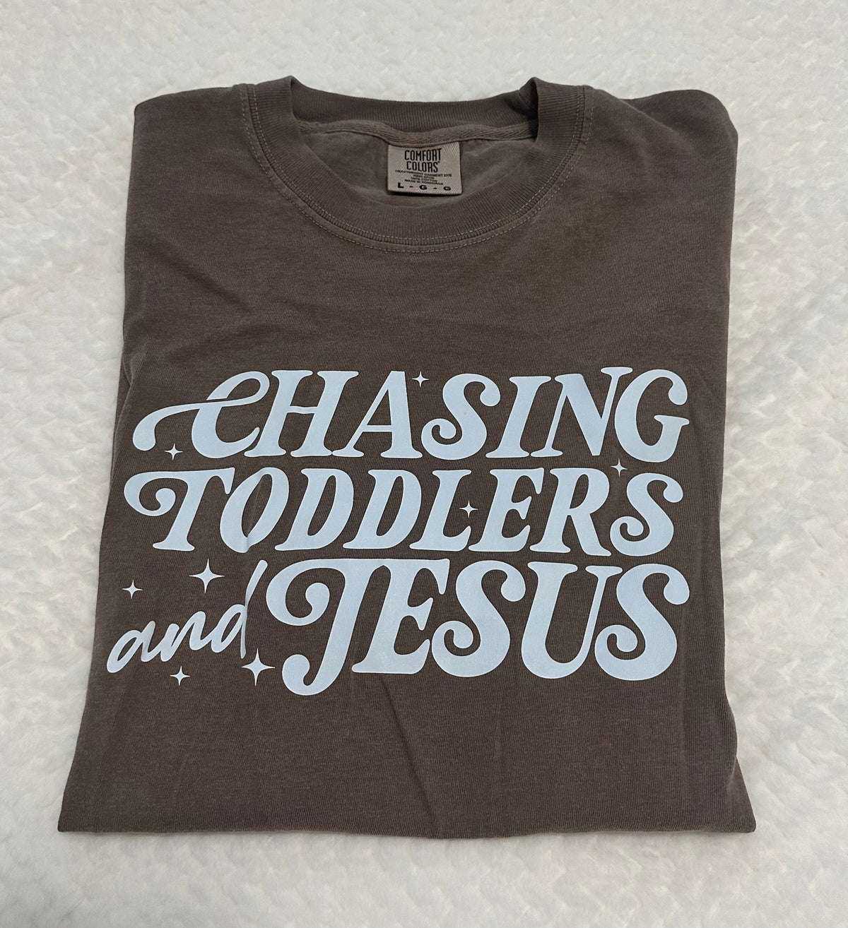 Chasing Toddler & Jesus Tee (L)