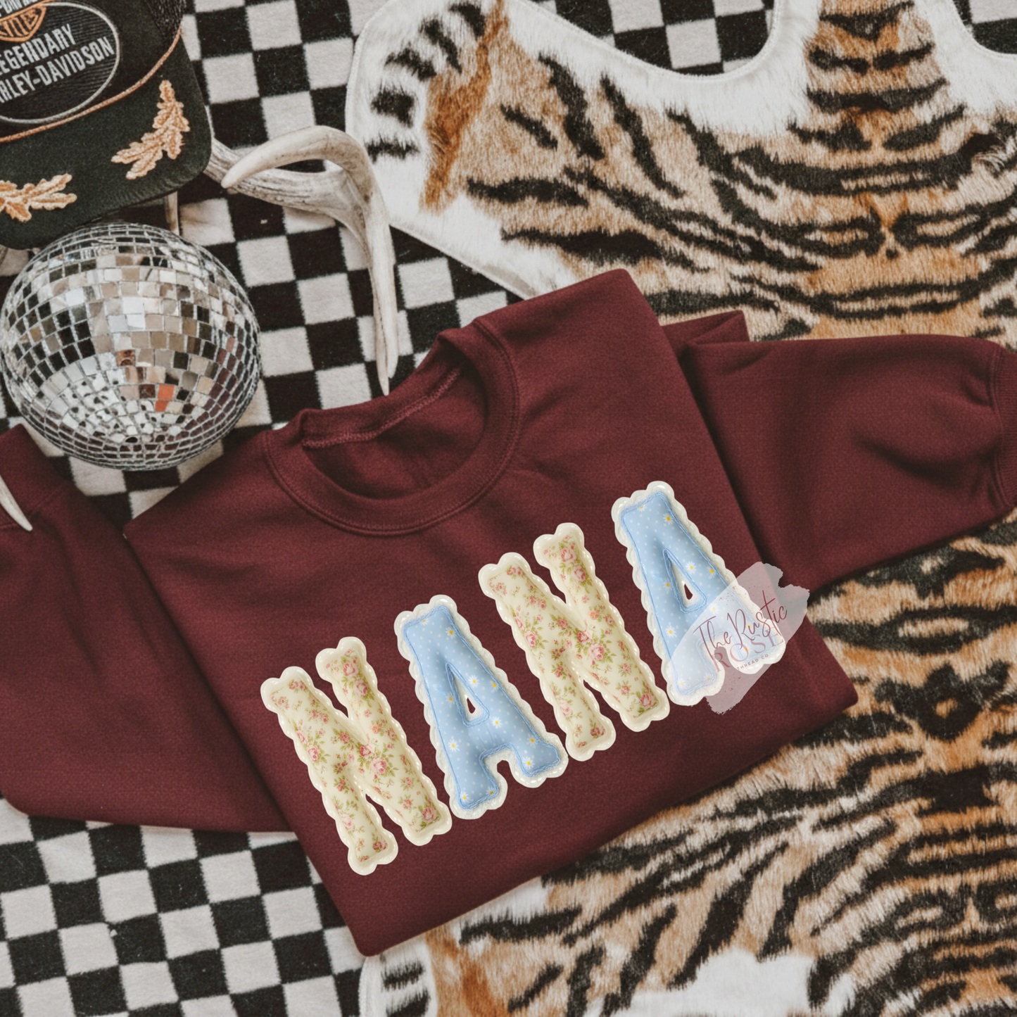 Custom Mama/Grandma Quilted Sweatshirt