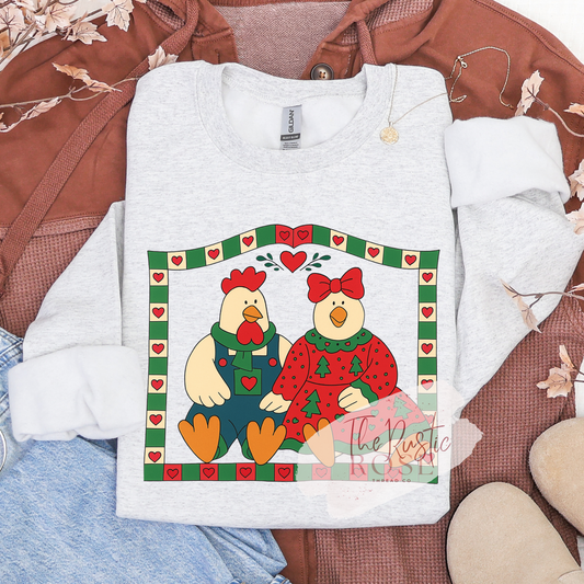 Vintage Christmas Chicken Sweatshirt