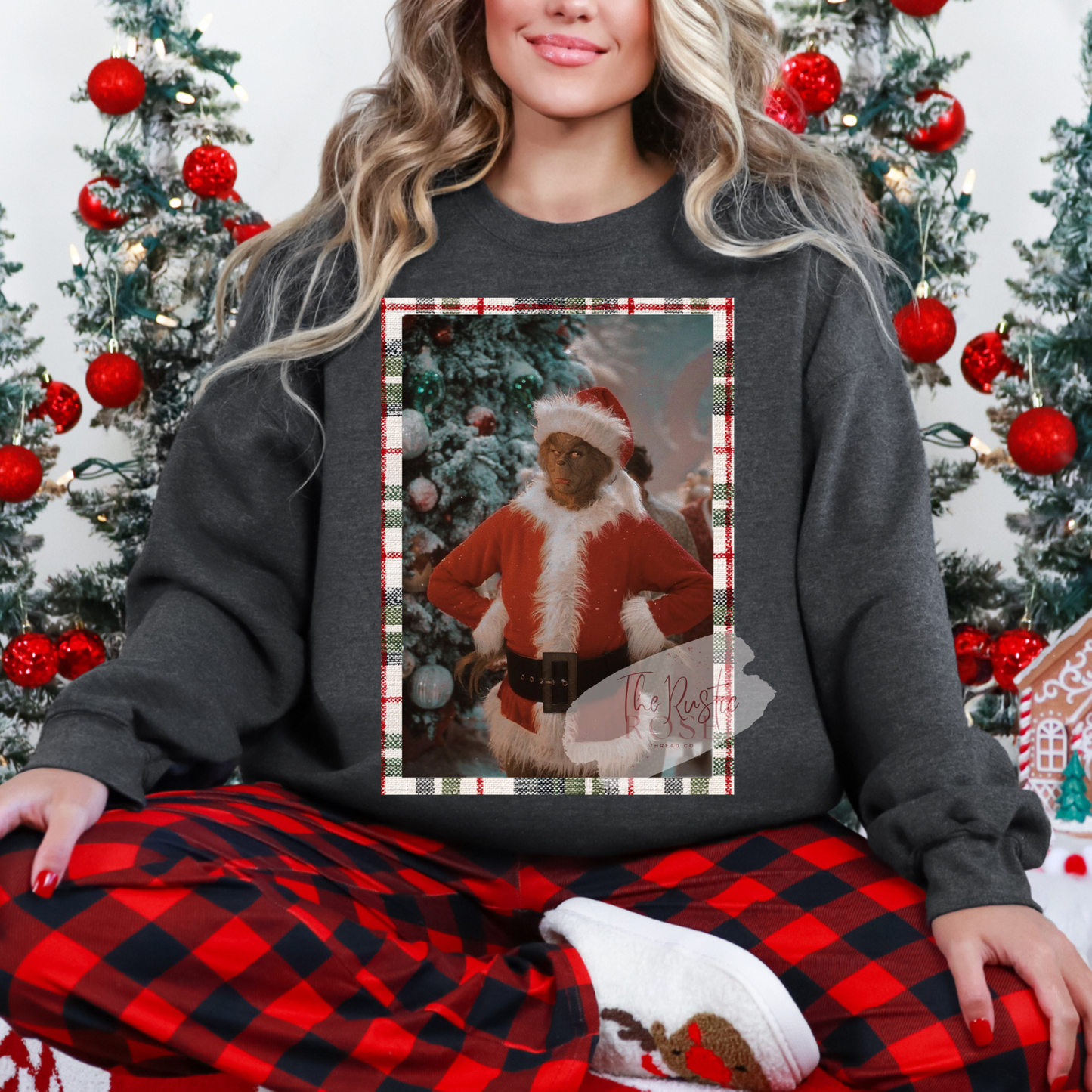 Vintage Green Man Christmas Plaid