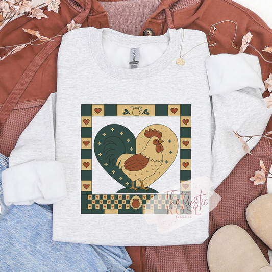 Vintage Farm Chicken Sweatshirt