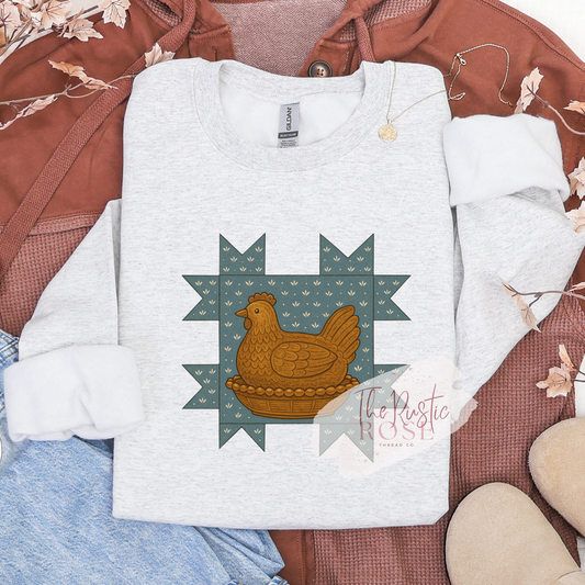 Vintage Quilted Chicken Sweatshirt