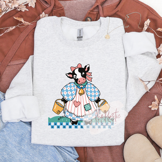 Vintage Quilted Cow Sweatshirt