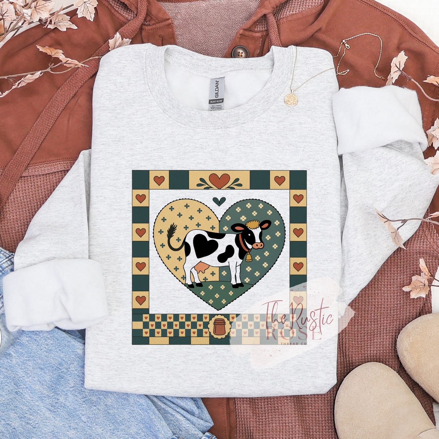 Vintage Farm Cow Sweatshirt