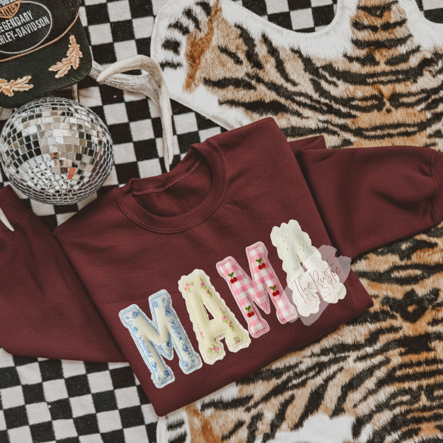 Mama / Mini Faux Quilted