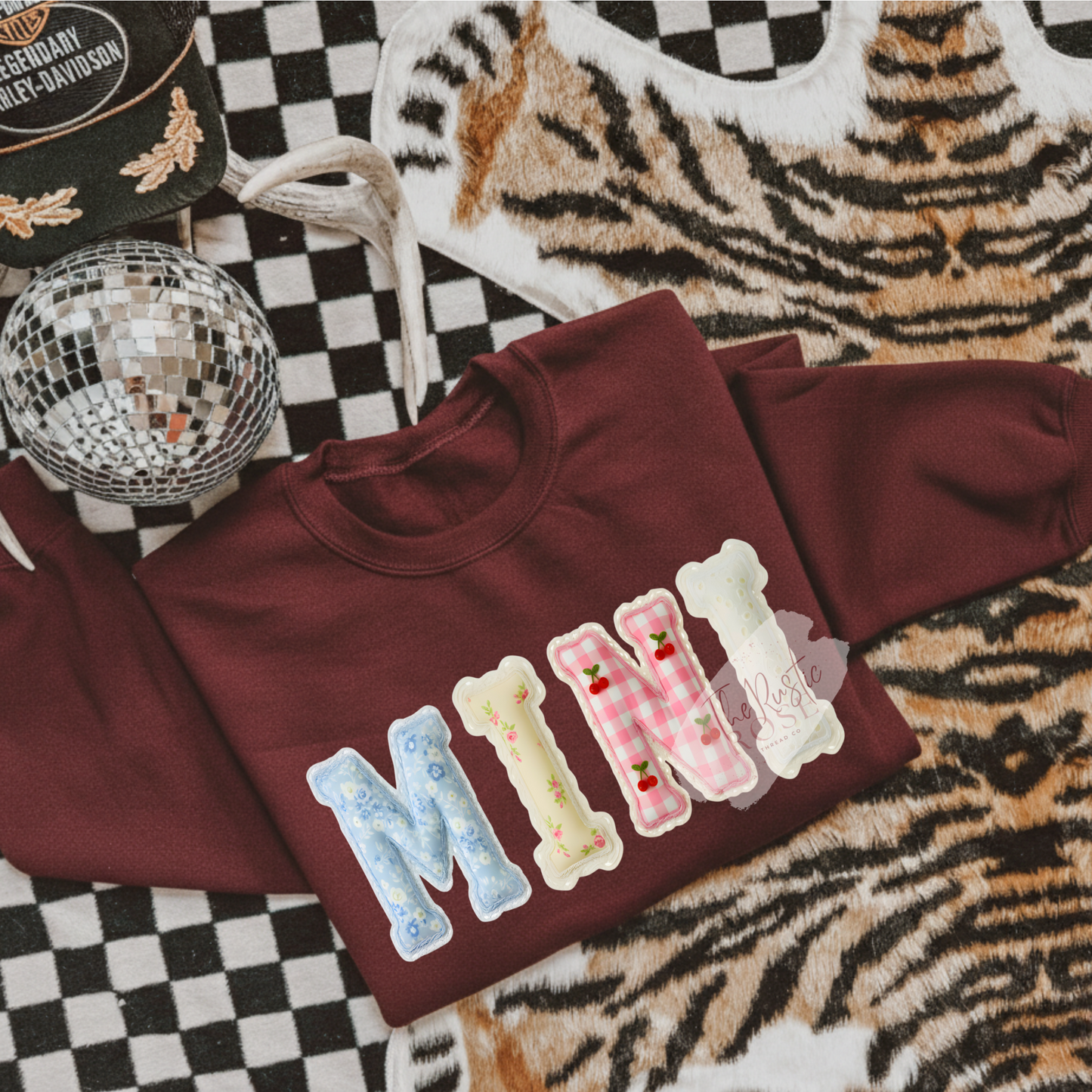 Mama / Mini Faux Quilted