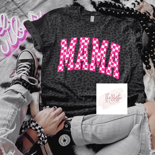 Mama Black Leopard Tee