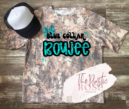 Vintage Wash Camo Blue Collar Boujee