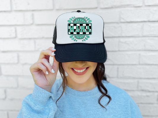 Turquoise Mama Trucker Hat